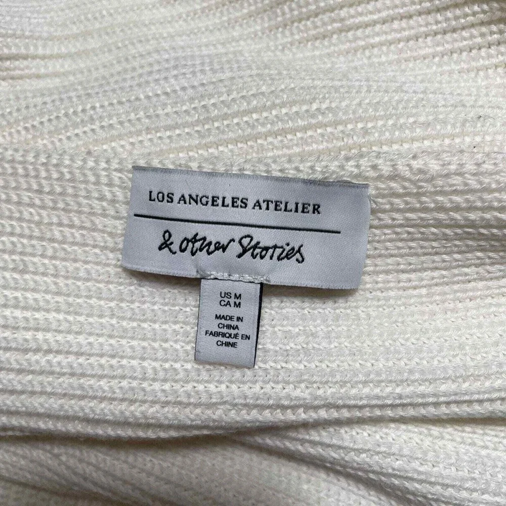 & Other Stories‎ Criss Cross Knit Dress Womens Medium Ivory Cap Sleeve